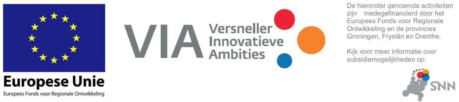 VIA Subsidie - Medegefinancierd door het Europees Fonds voor Regionale Ontwikkeling en de provincies Groningen, Fryslân en Drenthe